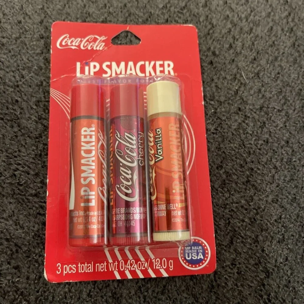 Coca Cola Lip Smacker Pack Of 3 Vanilla Cherry Sealed J3